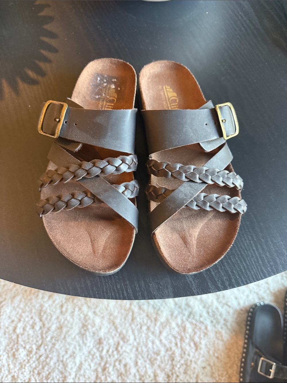 Cliffs by WHITE MOUNTAIN Brown Braided Slide Sandals